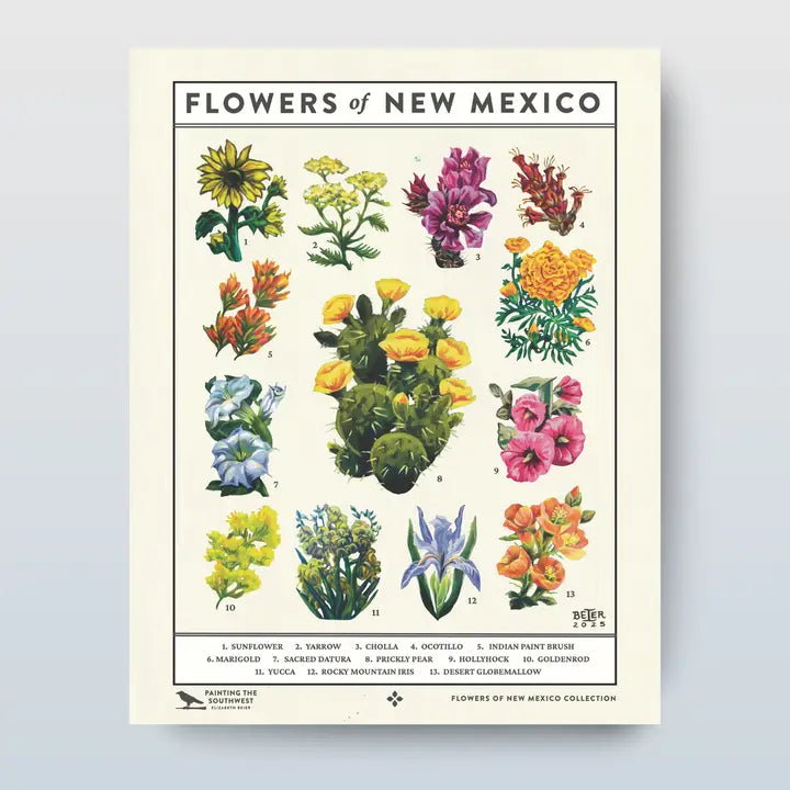 Elizabeth Beier - Painting The Southwest - Flowers of New Mexico Poster