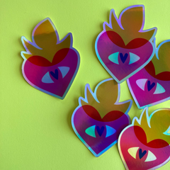 Sacred Heart (Pink) 1 Holographic Sticker