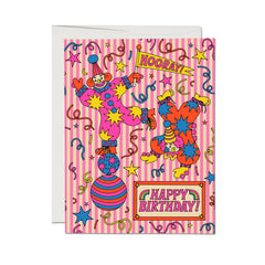 Clowns greeting card: Single