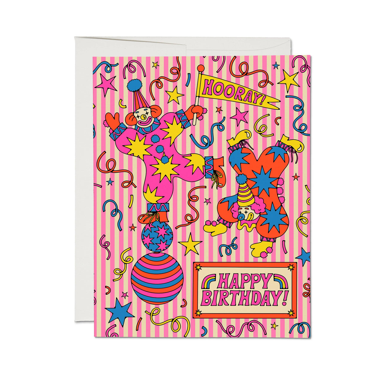 Clowns greeting card: Single