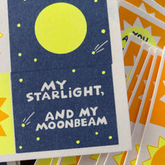 Sunshine, Starlight, Moonbeam - Risograph Greeting Card