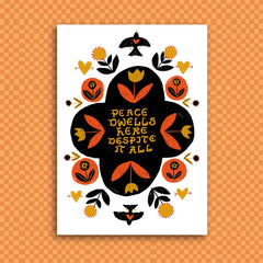 PEACE DWELLS HERE Sticker