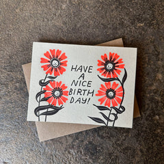 Birthday Flowers Letterpress Card