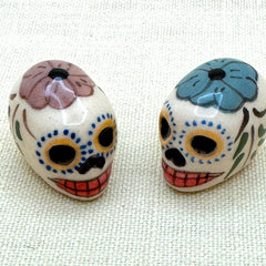  Extra Small Painted Pottery Skulls, Peru