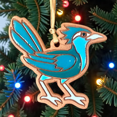 Roadrunner (#2) Artisanally Crafted Ornament (Color Var): Blue