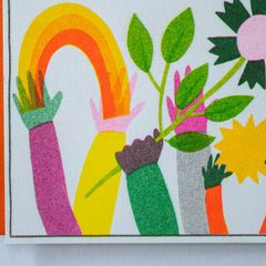 Hello High Fives - Risograph Greeting Card