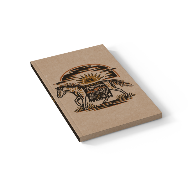 RaycoDesign Western Horse Kraft Layflat Notebook Journal