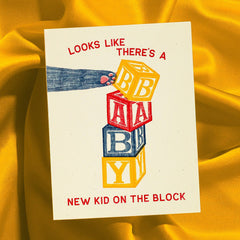 New Kid on the Block - Risograph Baby Card
