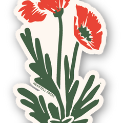 Eco Friendly Poppies Die Cut Sticker