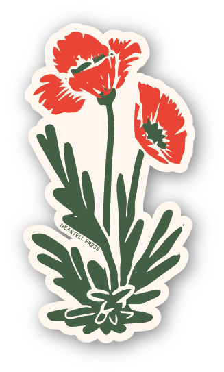 Eco Friendly Poppies Die Cut Sticker