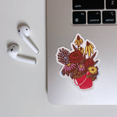 Eco Friendly Flower Bucket Die Cut Sticker