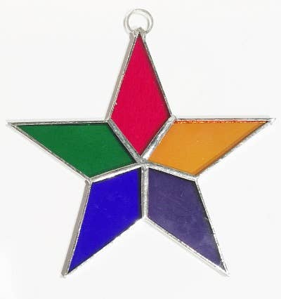 STAINED GLASS STARS - HANDMADE - FLAT       BEST SELLER!: ASSORTMENT OF COLORS