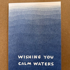 Wishing you calm waters - Risograph Greeting Card