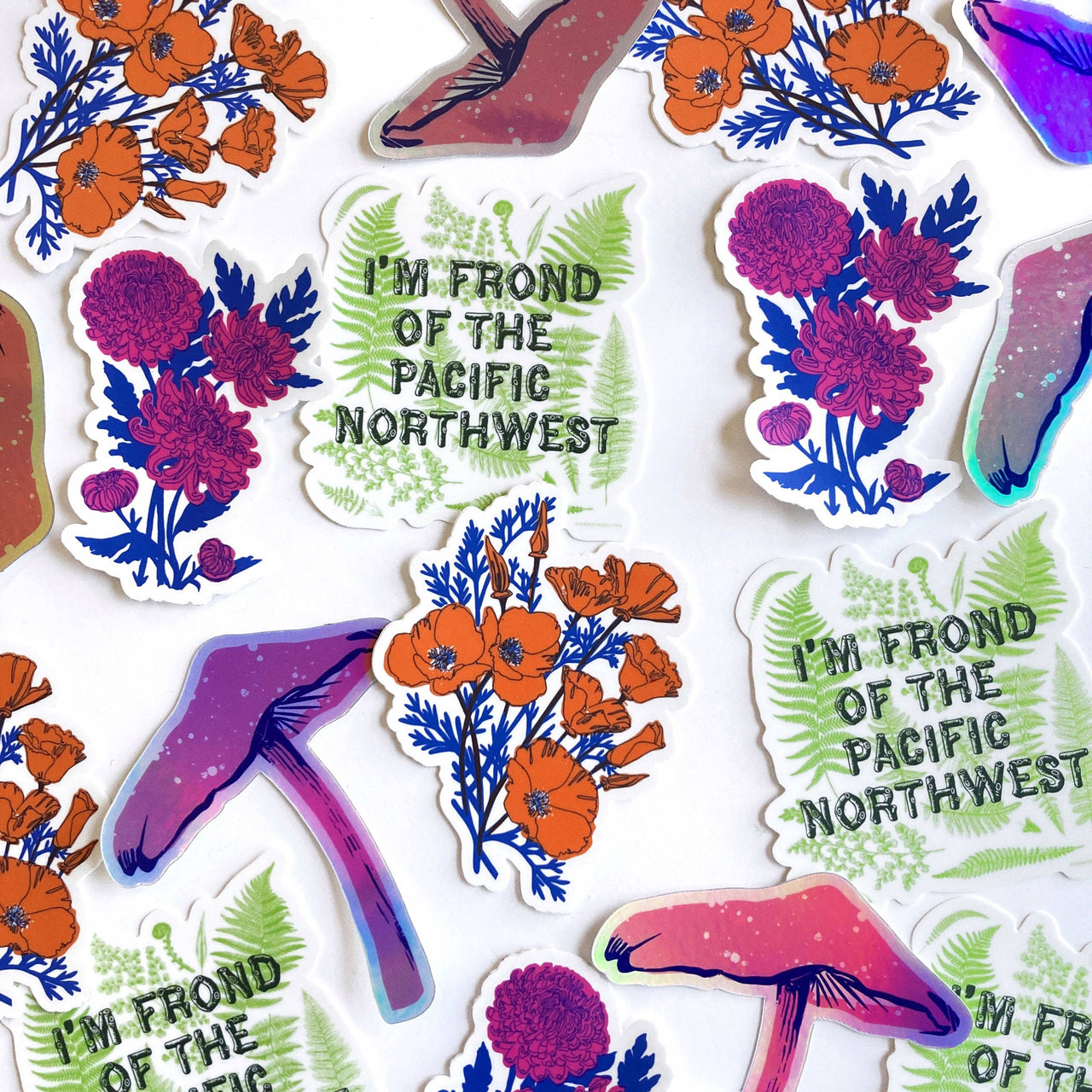 Holographic Mushroom Sticker