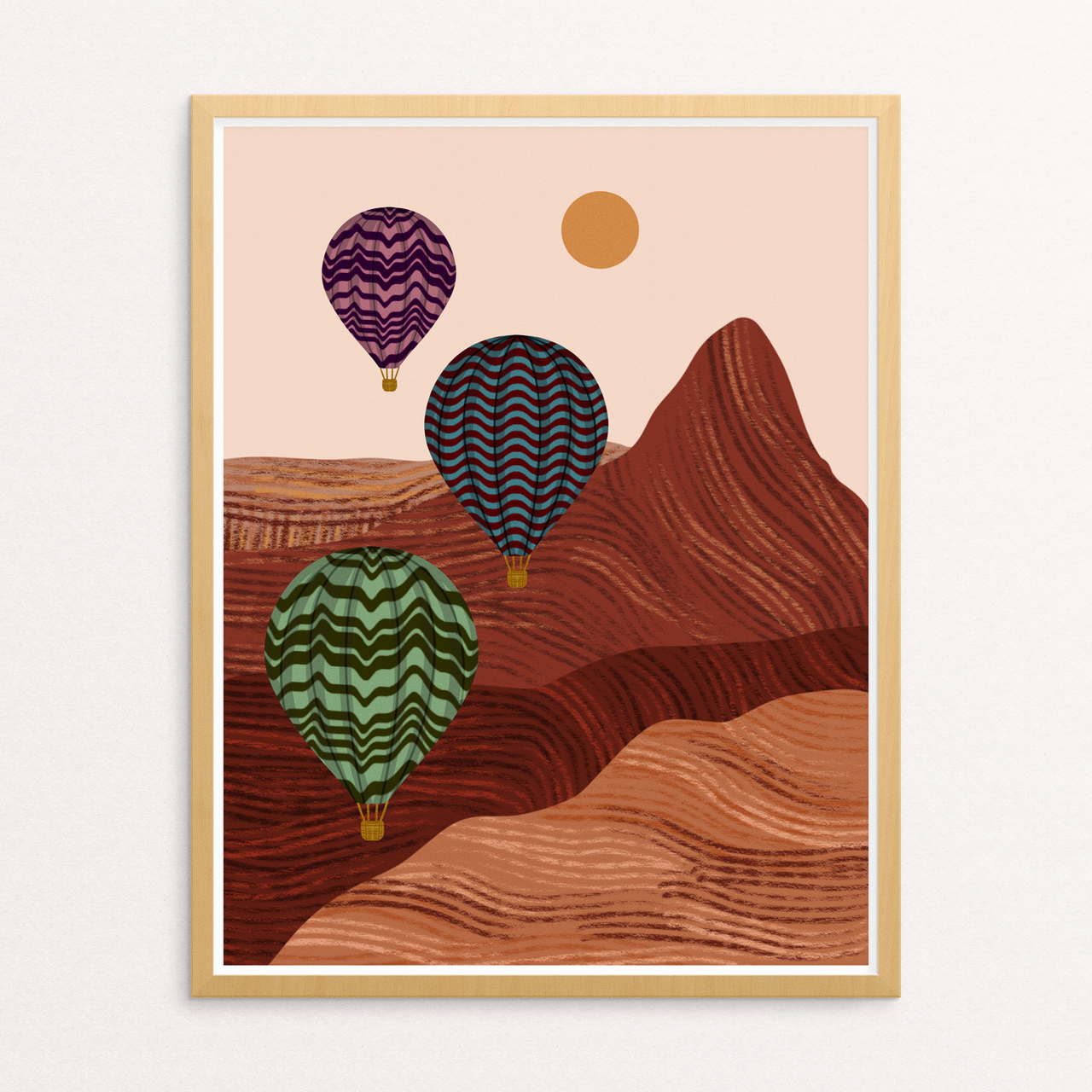 Balloons in the Desert (No. 1) Art Print: 5x7