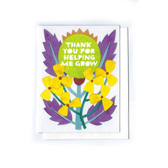 Thank You For Helping Me Grow - Folk Design Card