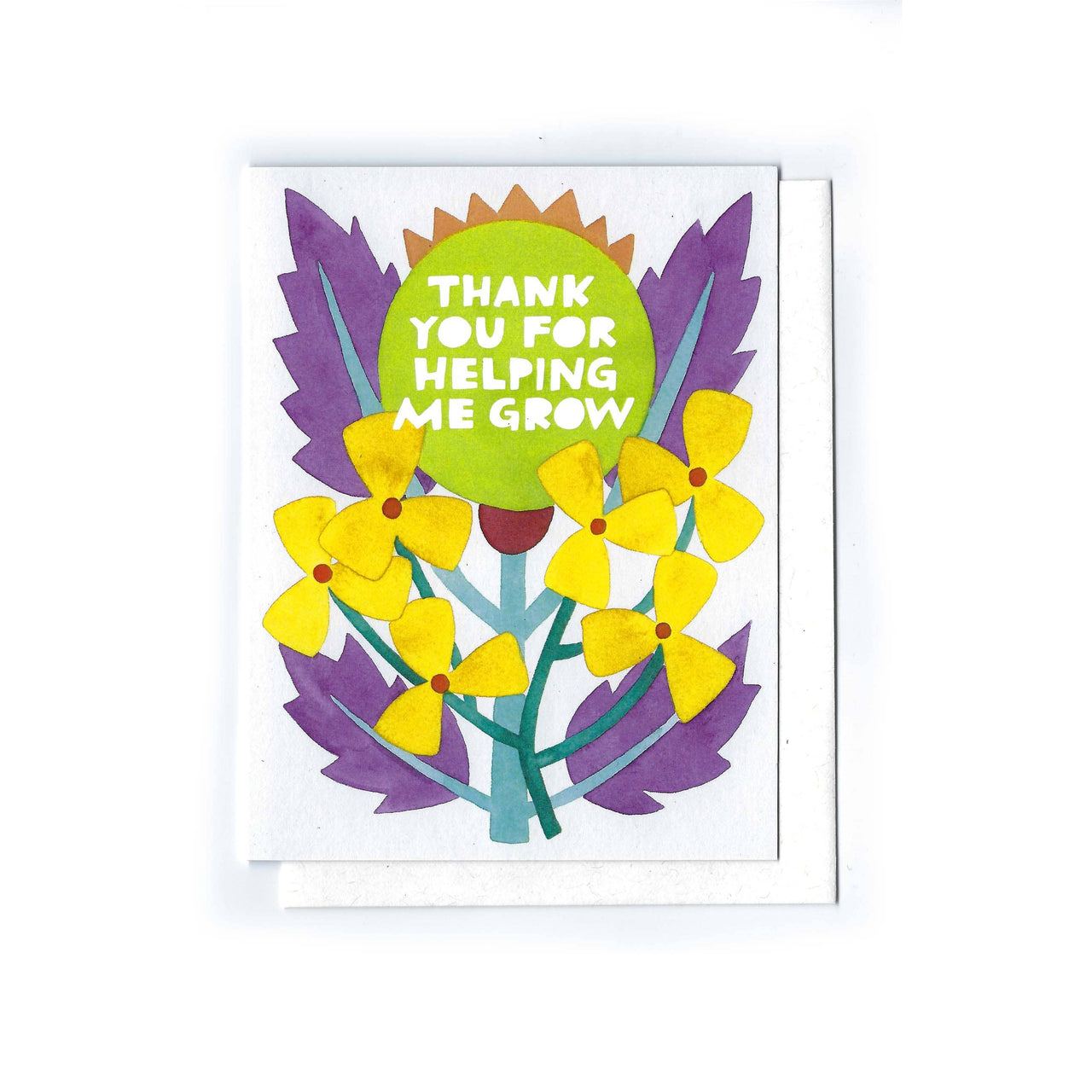 Thank You For Helping Me Grow - Folk Design Card
