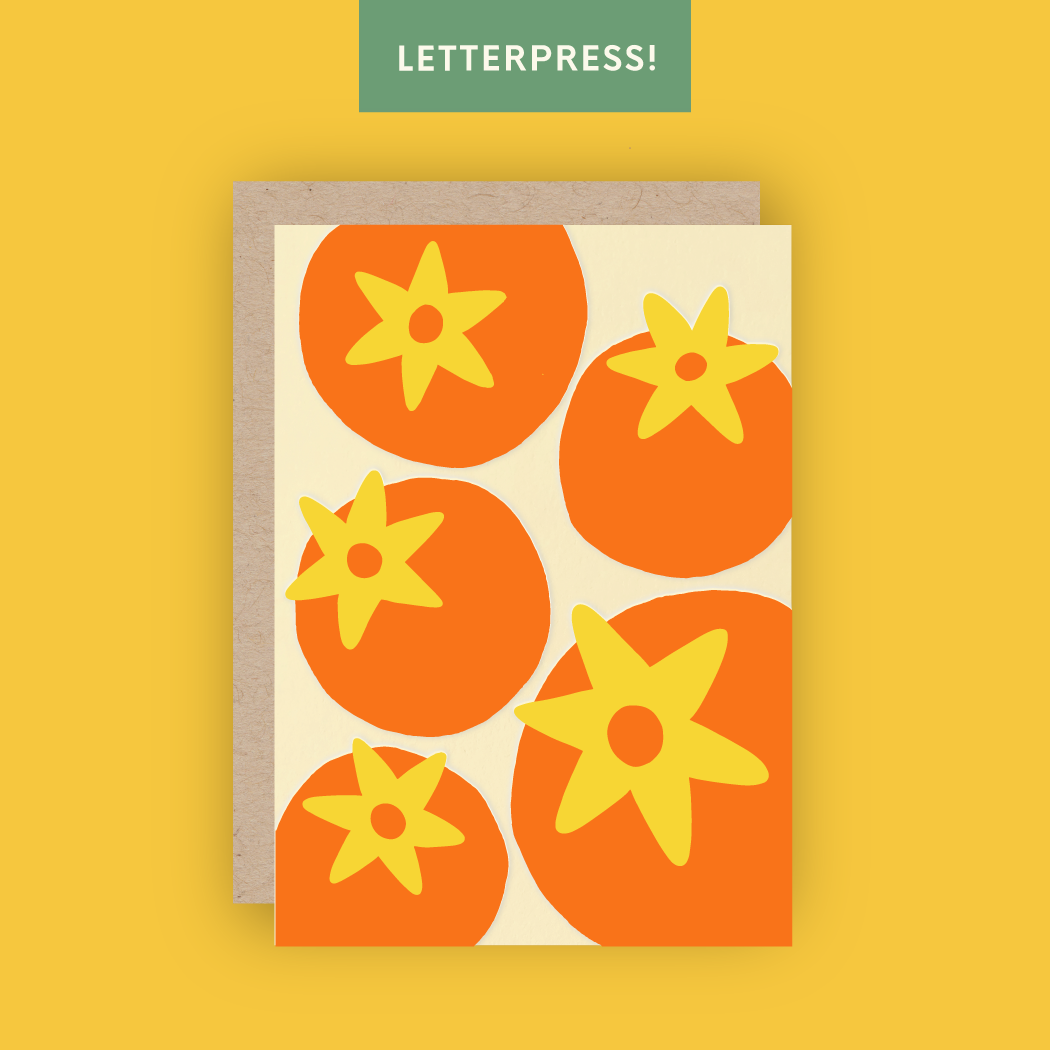 Persimmon Letterpress Greeting Card