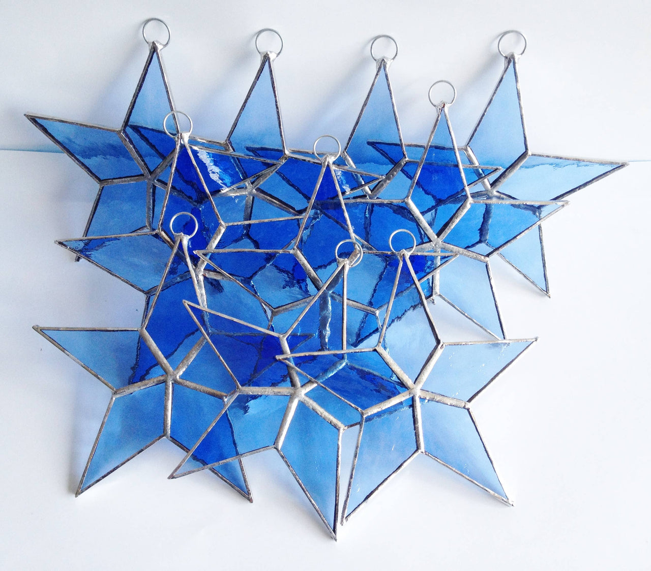STAINED GLASS STARS - HANDMADE - FLAT       BEST SELLER!: ASSORTMENT OF COLORS