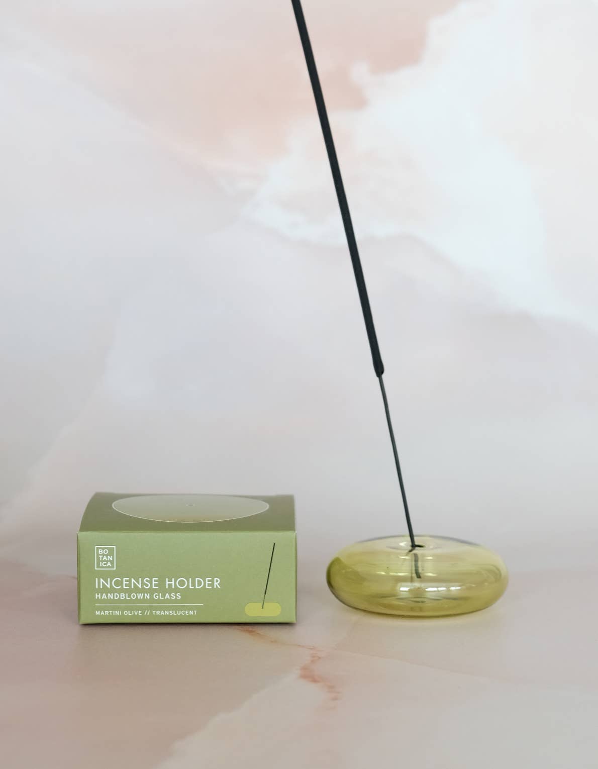Glass Bubble Incense Holder : White Milk Glass