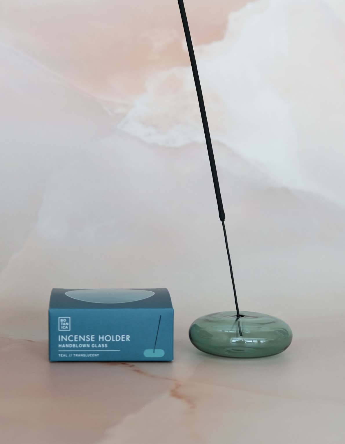 Glass Bubble Incense Holder : White Milk Glass