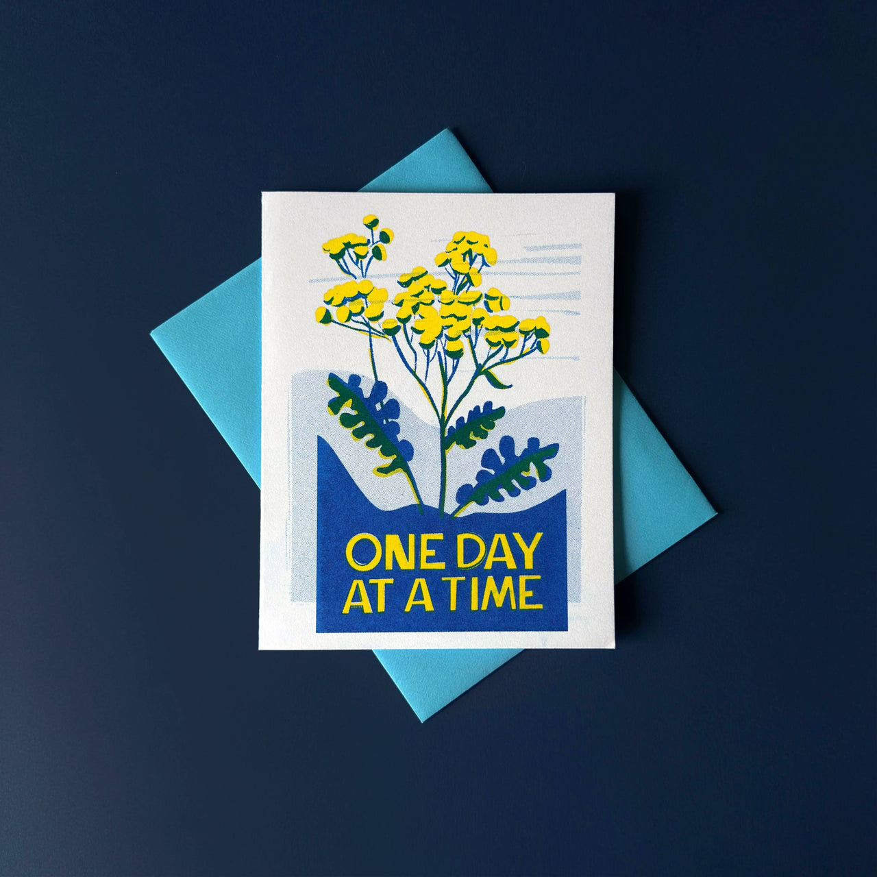 One Day at a Time Recovery Growth Risograph Card