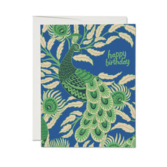 Birthday Peacock greeting card: Single