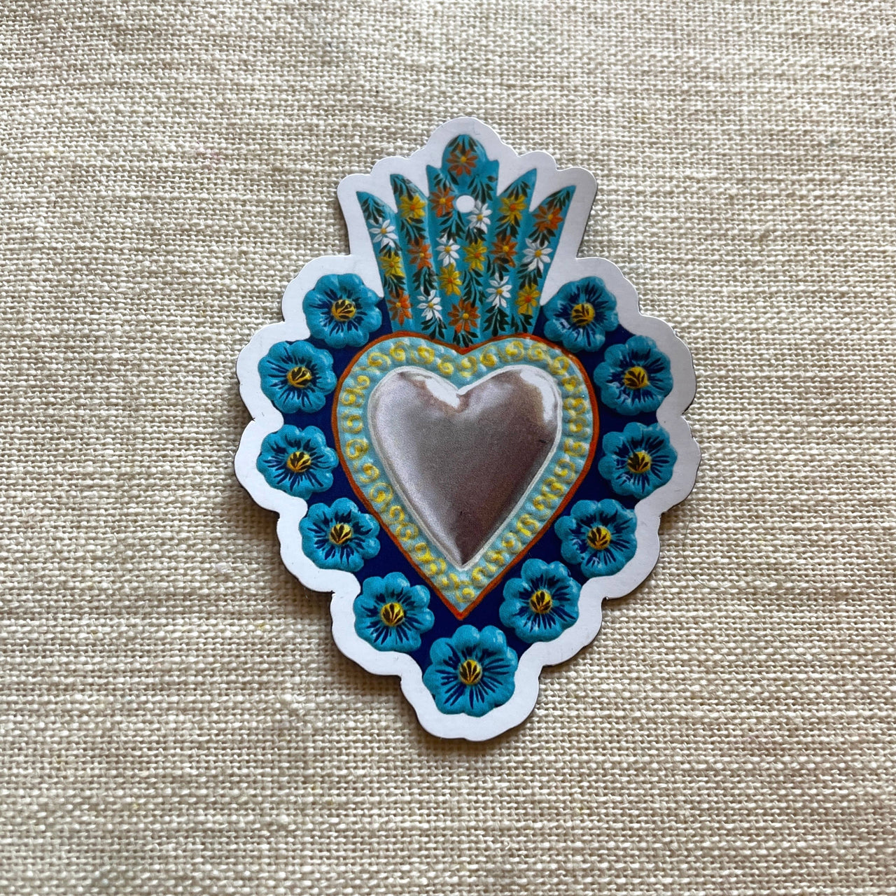 Blue Milagro Heart Magnet, USA