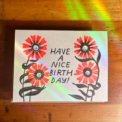 Birthday Flowers Letterpress Card