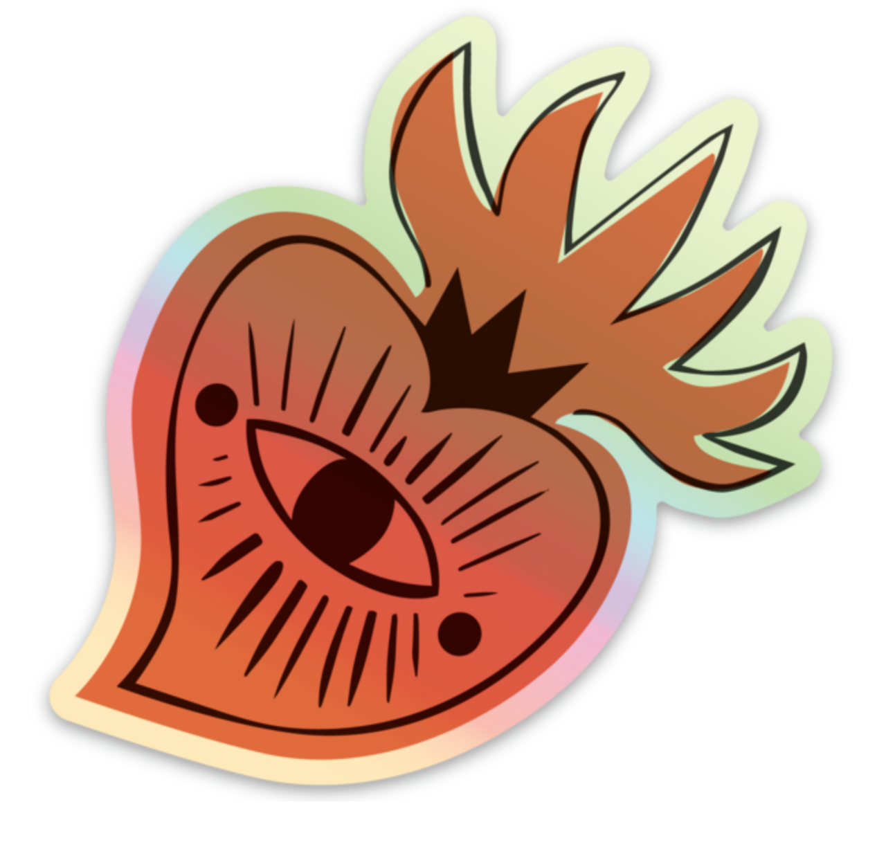 Sacred Heart (Orange) 2 Sticker