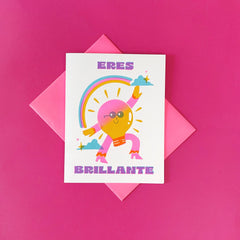 Eres Brilliante - Spanish Language Risograph Card
