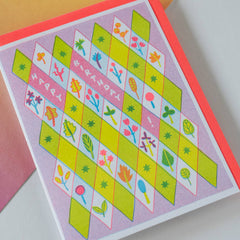 Little Diamonds Birthday - Risograph Greeting Card