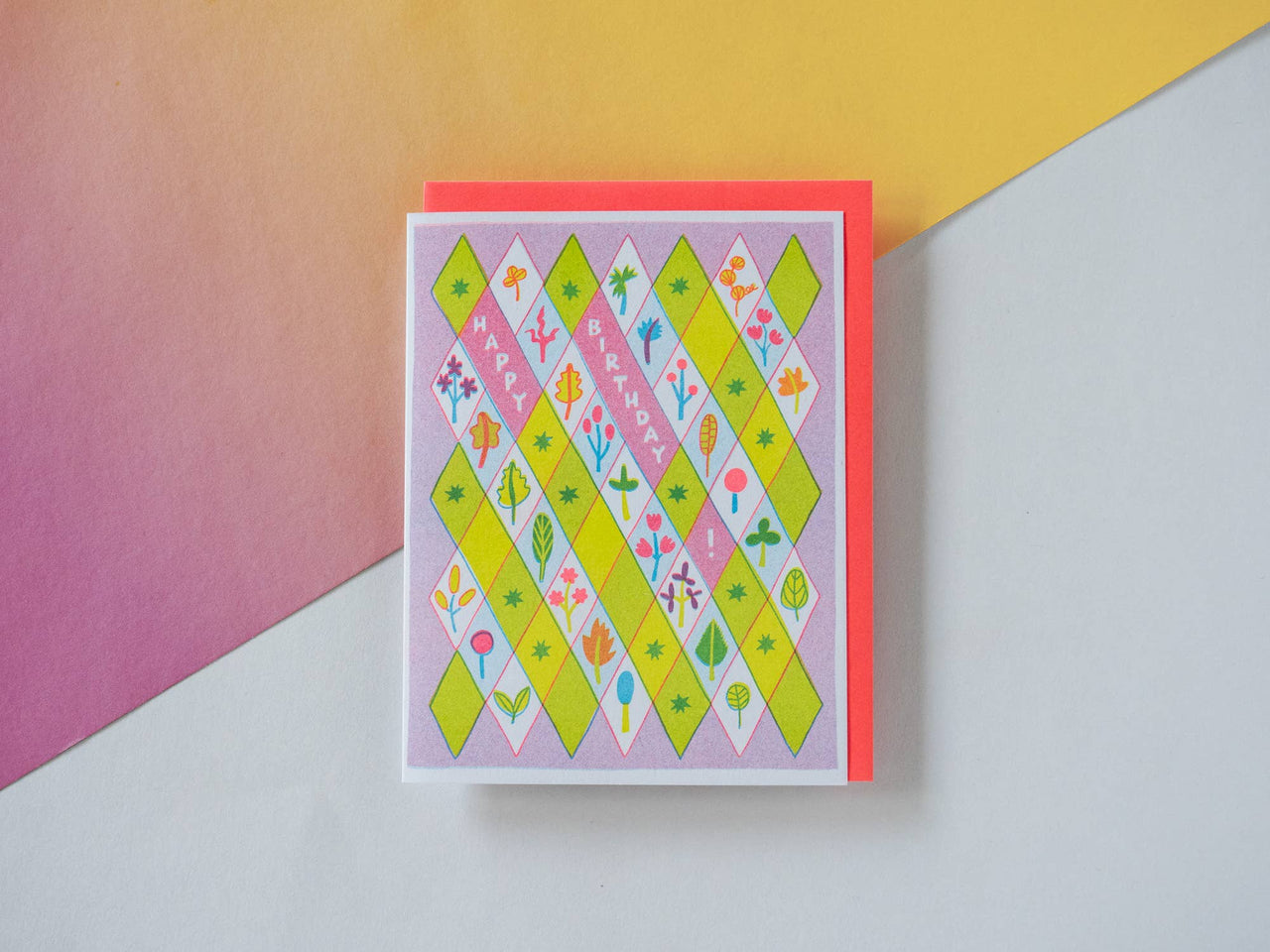 Little Diamonds Birthday - Risograph Greeting Card