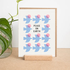 Blue Birds Peace Holiday Card