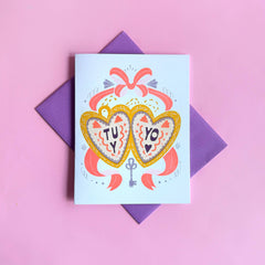 Tu Y Yo Love Locket Risograph Spanish Language Card