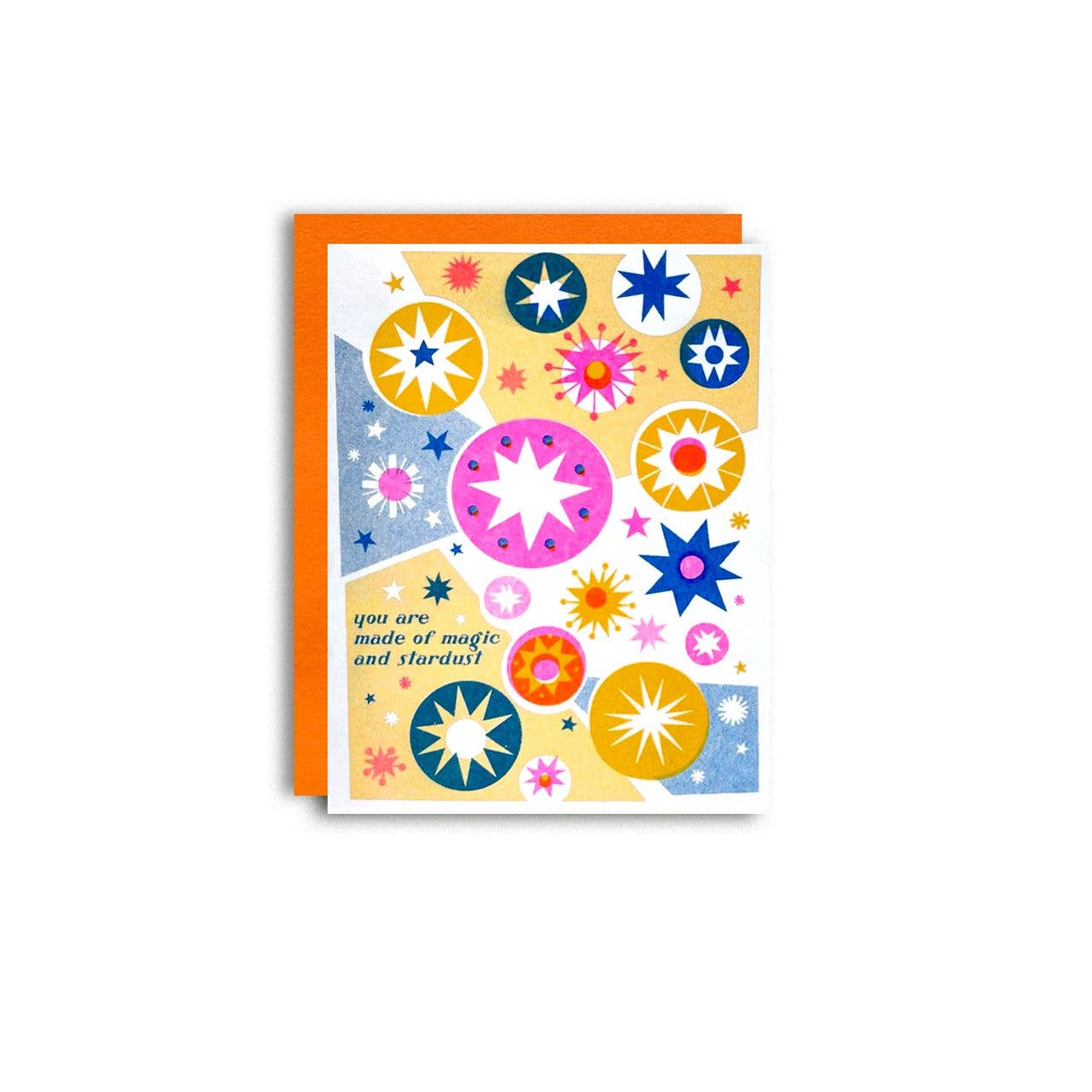 Magic and Stardust- Cute Risograph Greeting Card