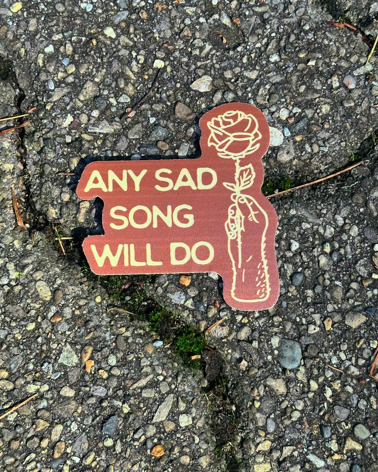 Brass Earth - Any Sad Song Will Do Vinyl Sticker