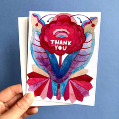 Zinnia Thank You - Folk Design Card