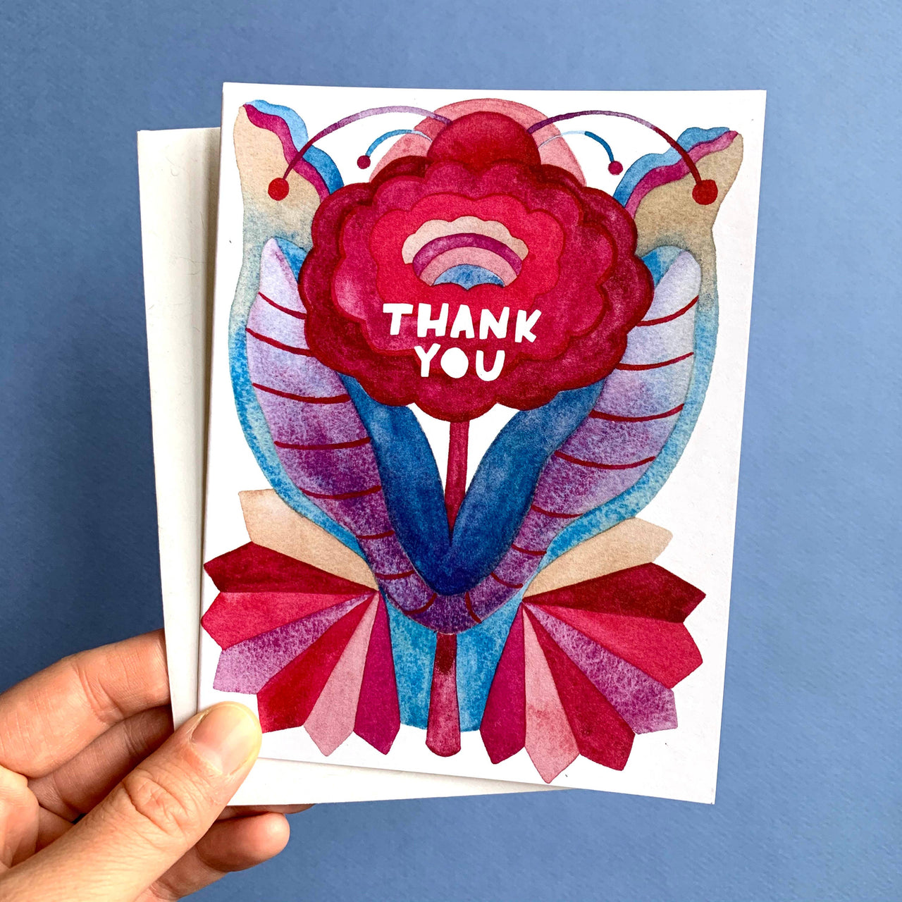 Zinnia Thank You - Folk Design Card