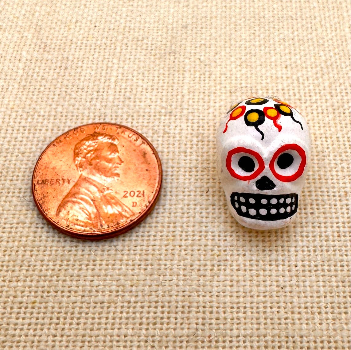 Colorful Skull Bead Clay, Peru 