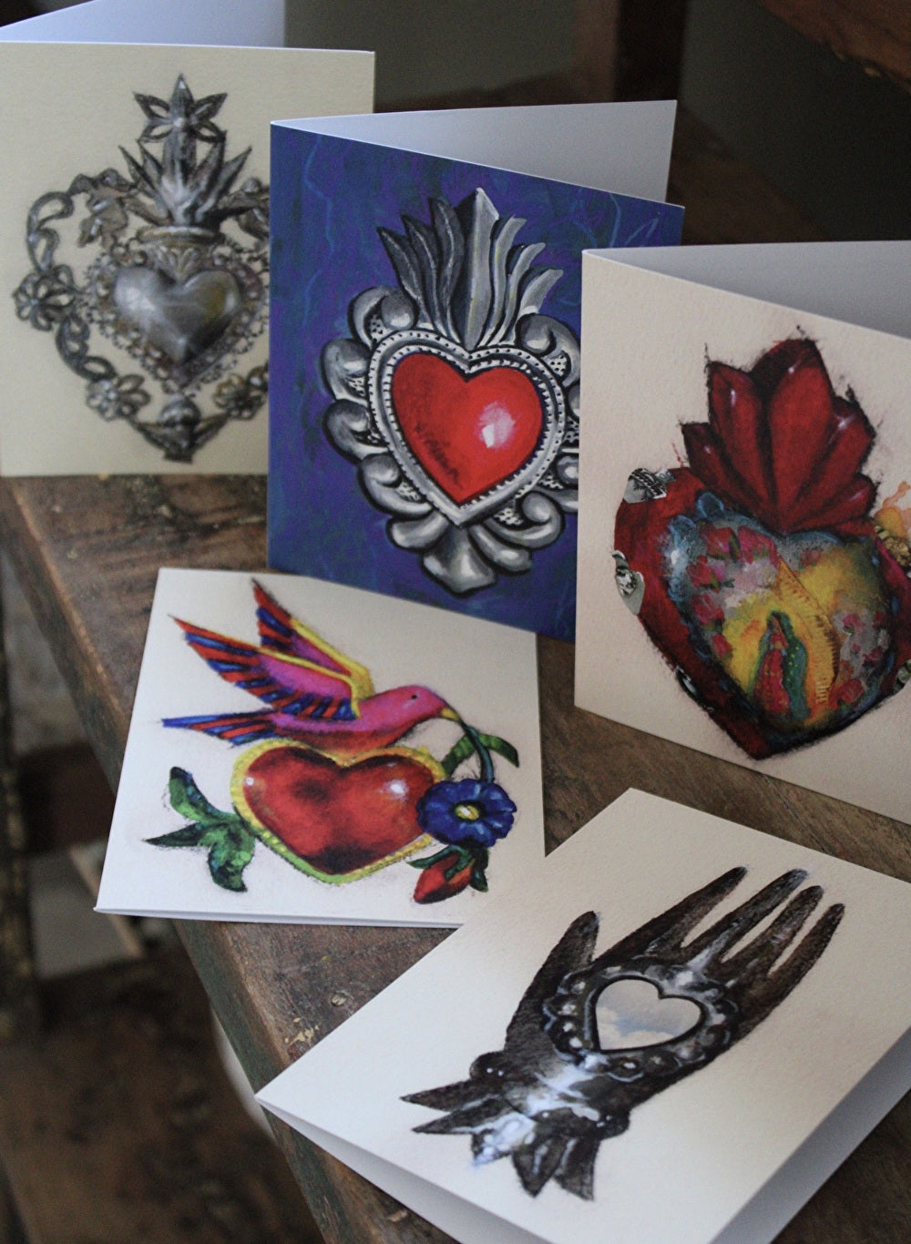Anne Woods Heart Card Pack (5 pack)