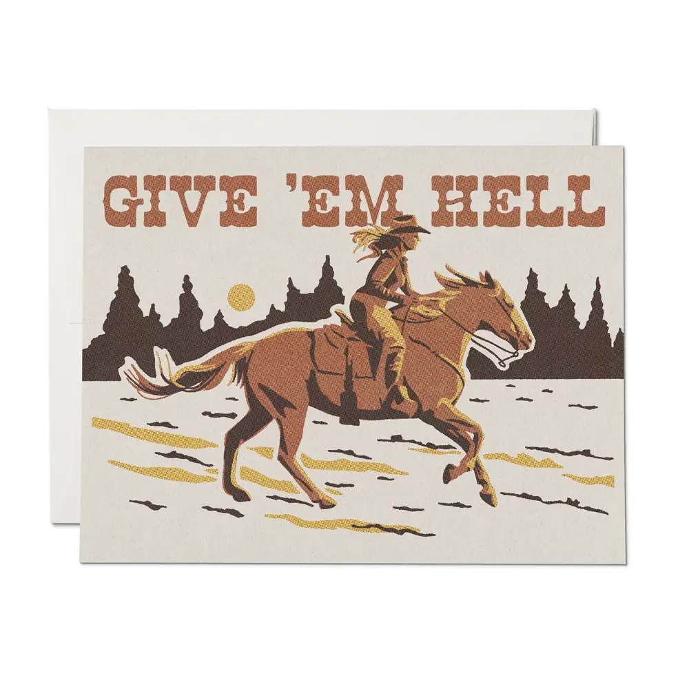 Red Cap Cards - Greeting Card - Give ‘em Hell