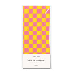 Pink and Yellow Checkers Tissue Paper : 5 Sheets