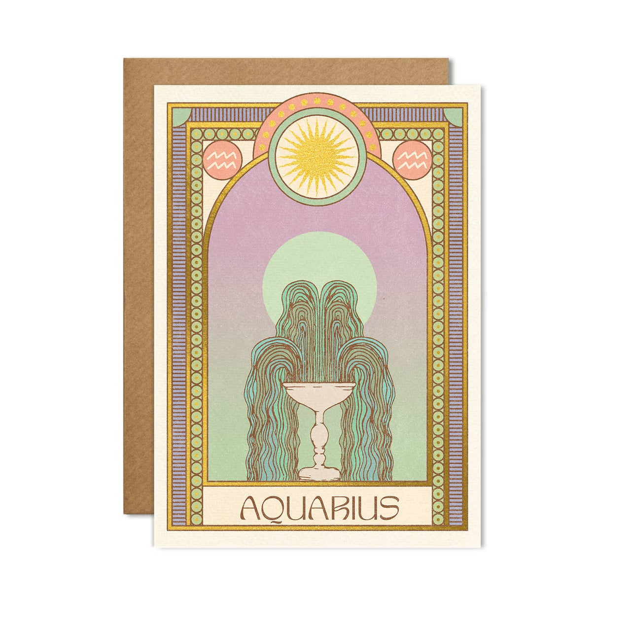 Cai & Jo - Fancy Aquarius Zodiac Greeting Card