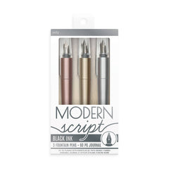 Ooly - Modern Script Fountain Pens & Journal (3-pack)