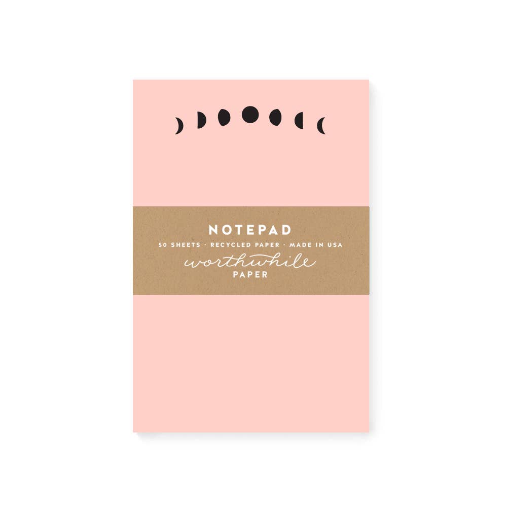 Worthwhile - Moon Phases Notepad - Pink