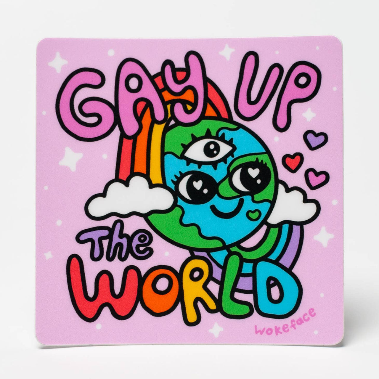 Wokeface - Gay Up the World Sticker