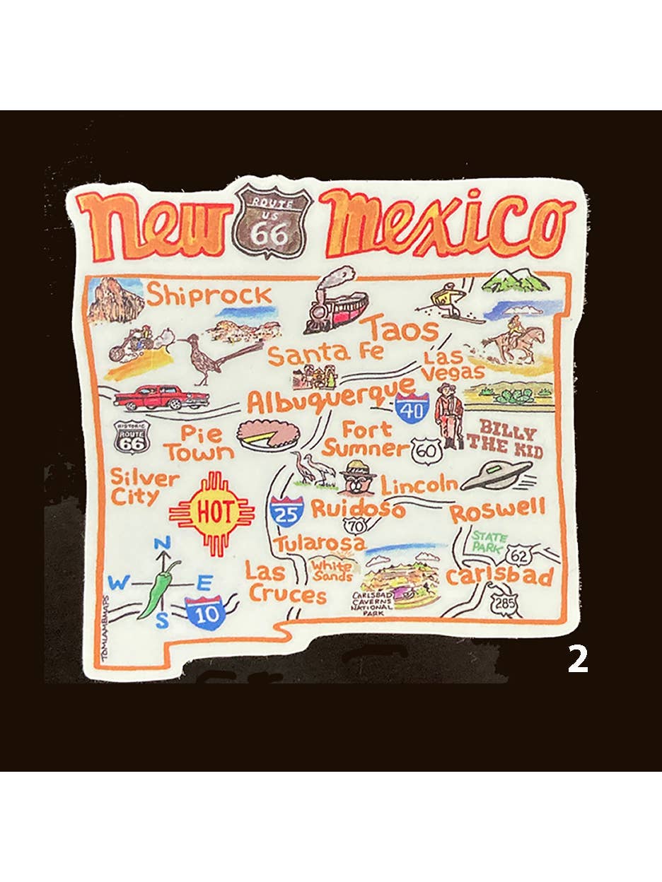 Tom Lamb - Map of New Mexico Sticker