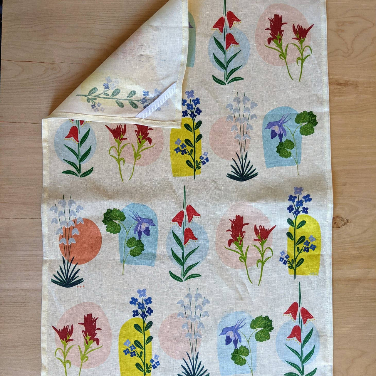 Jen Fox - Botanicals Tea Towel - White & Floral