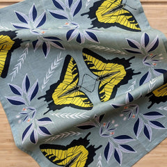 Jen Fox - Swallowtail Butterfly Tea Towel - Blue & Yellow